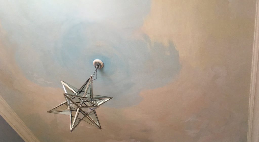 Star lantern supplied as finishing touch to ceiling I painted with a sky scene
