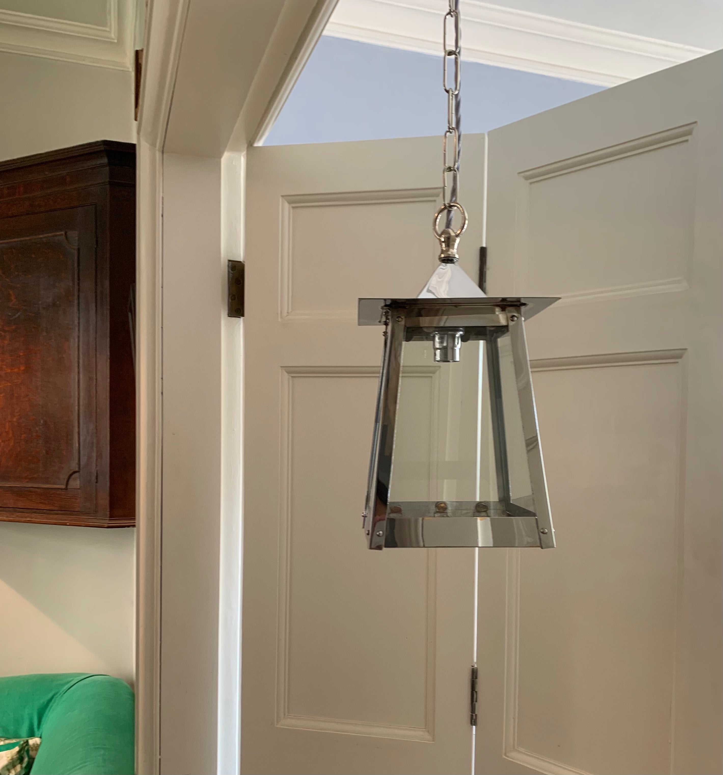 SALE Small pyramid lantern, nickel, slightly imperfect SS 021