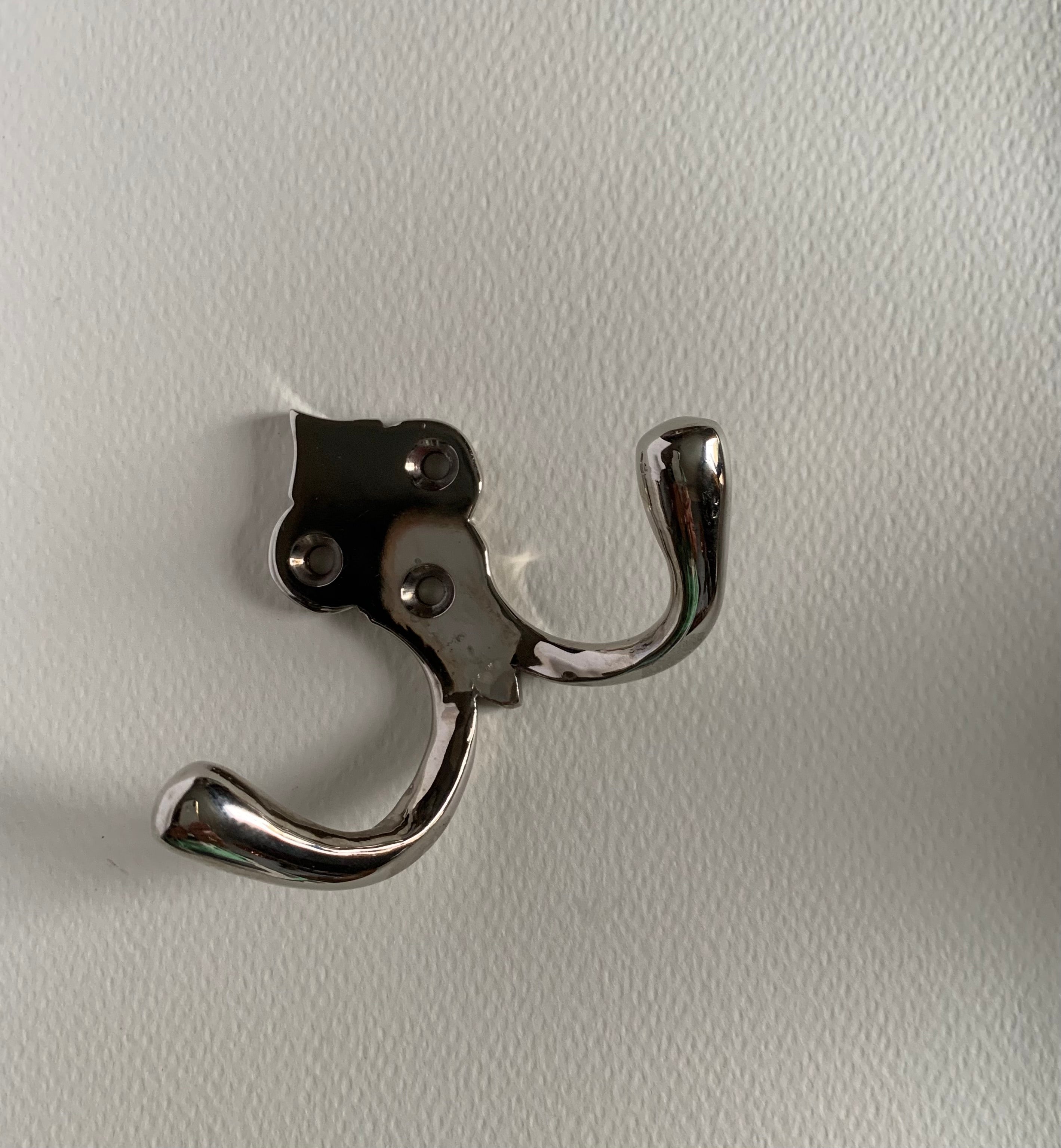 Gothic double hook, nickel