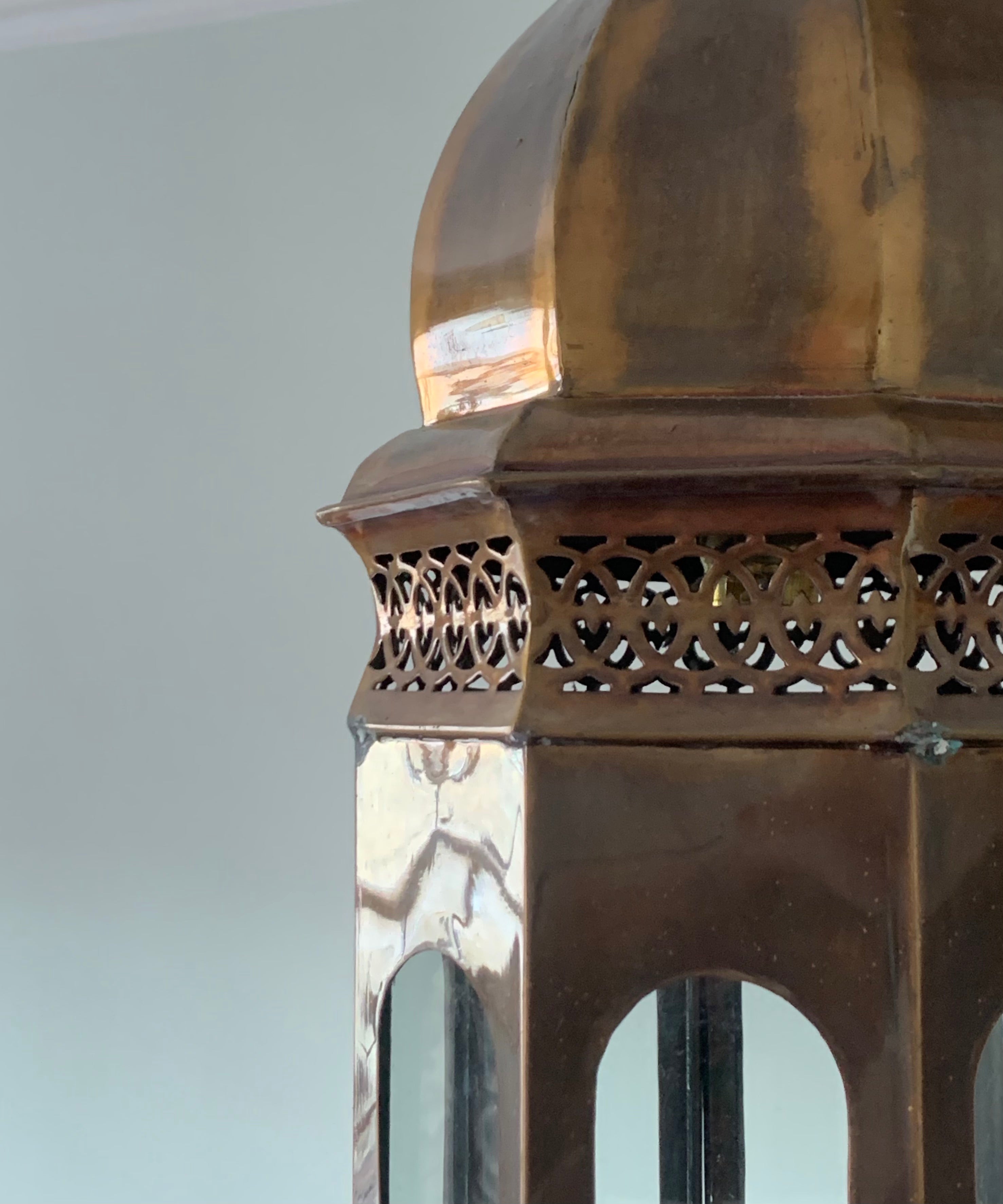 Ottoman Lantern, antiqued brass.