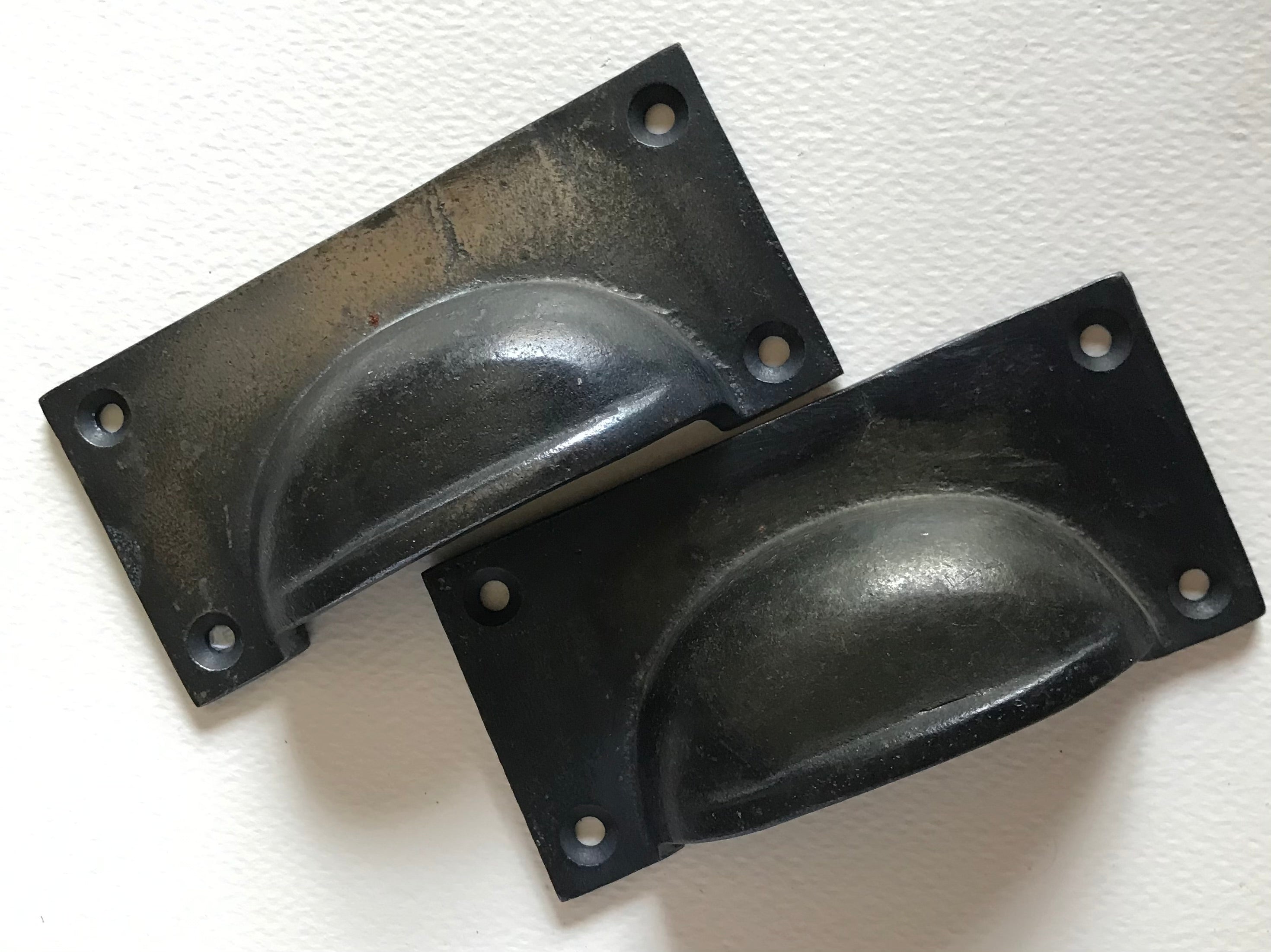 SALE Pair of distressed cast iron pulls