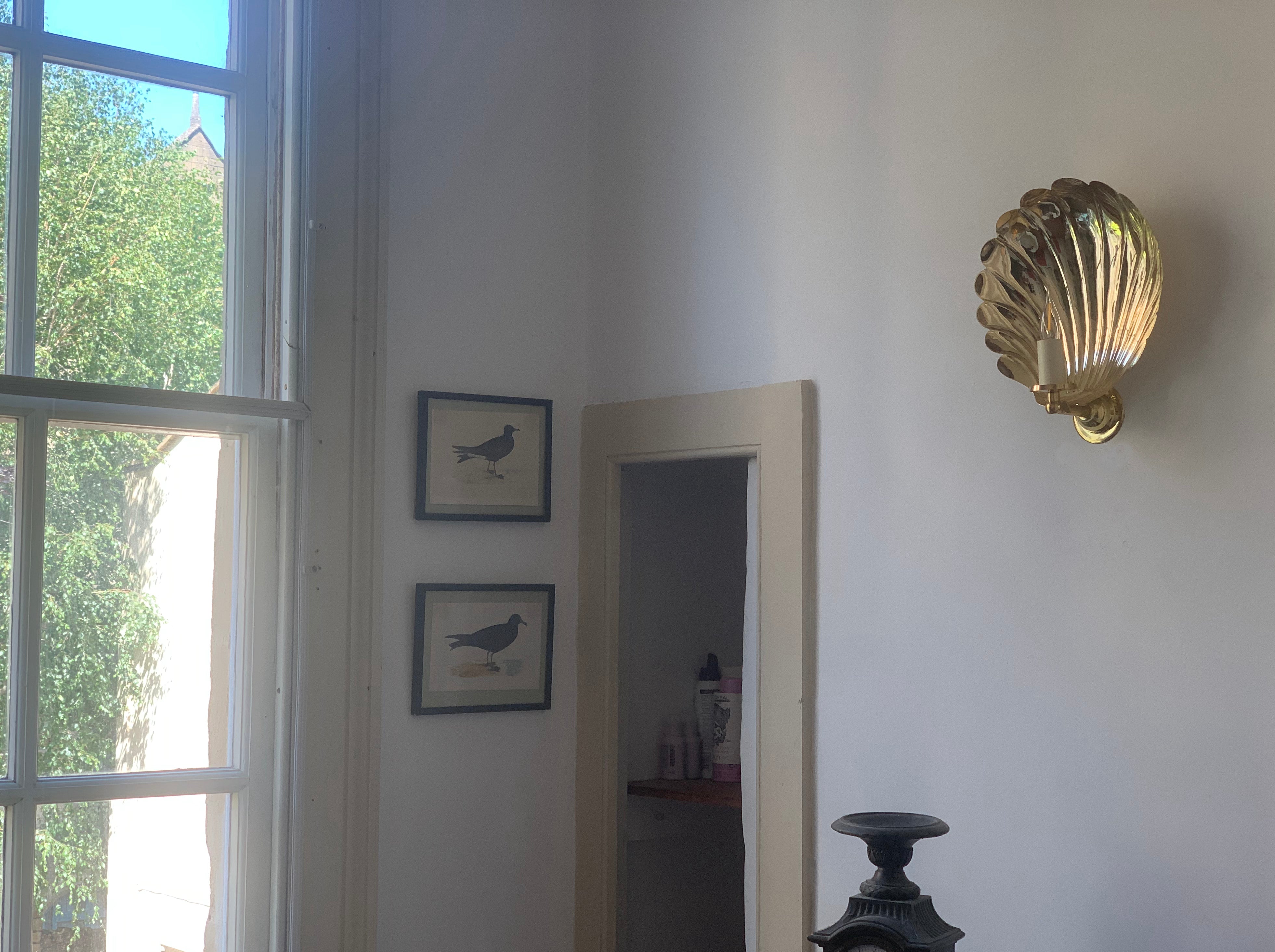 Small Electric Scallop sconce, BRASS