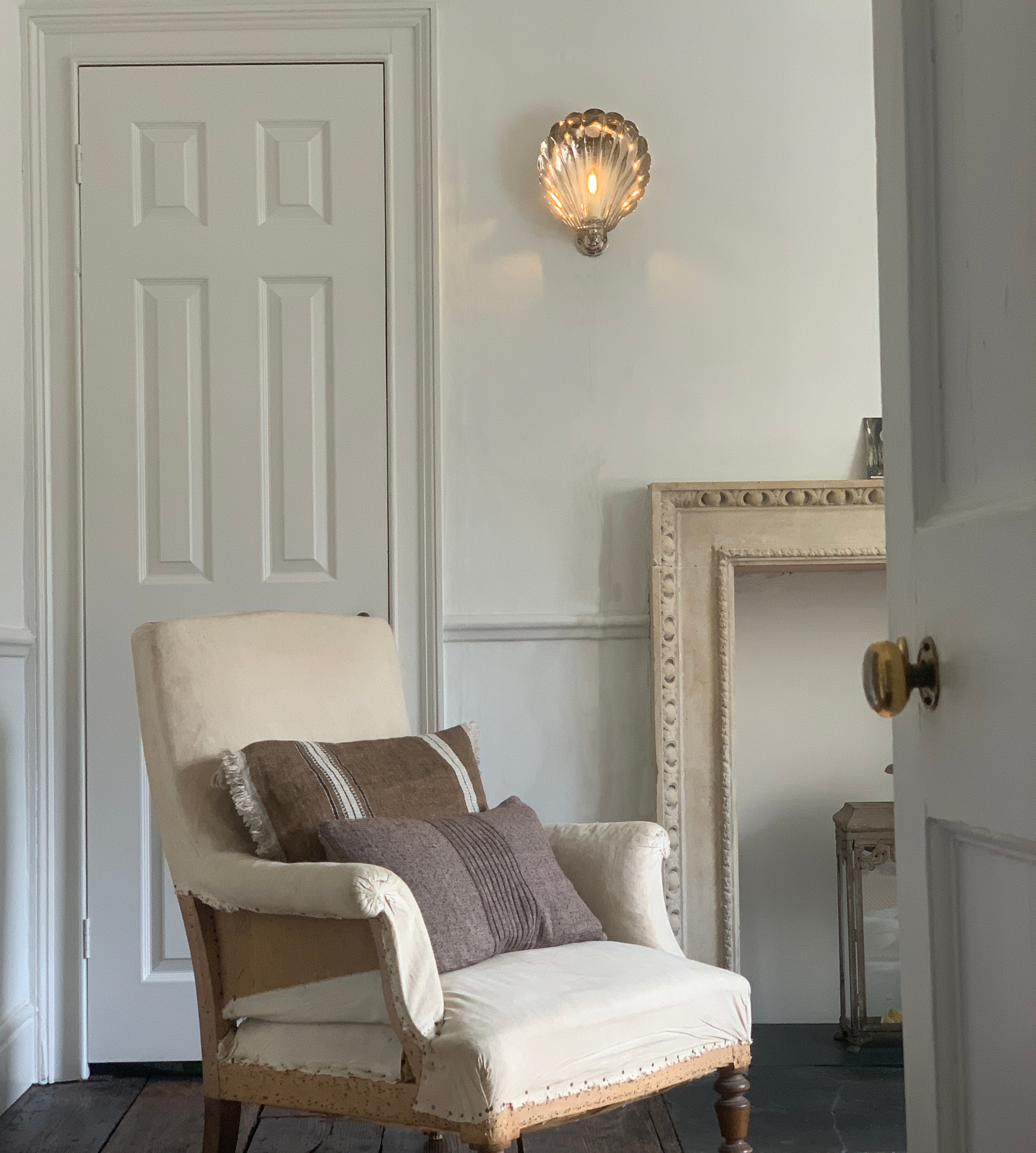 Small Electric Scallop Sconce , NICKEL