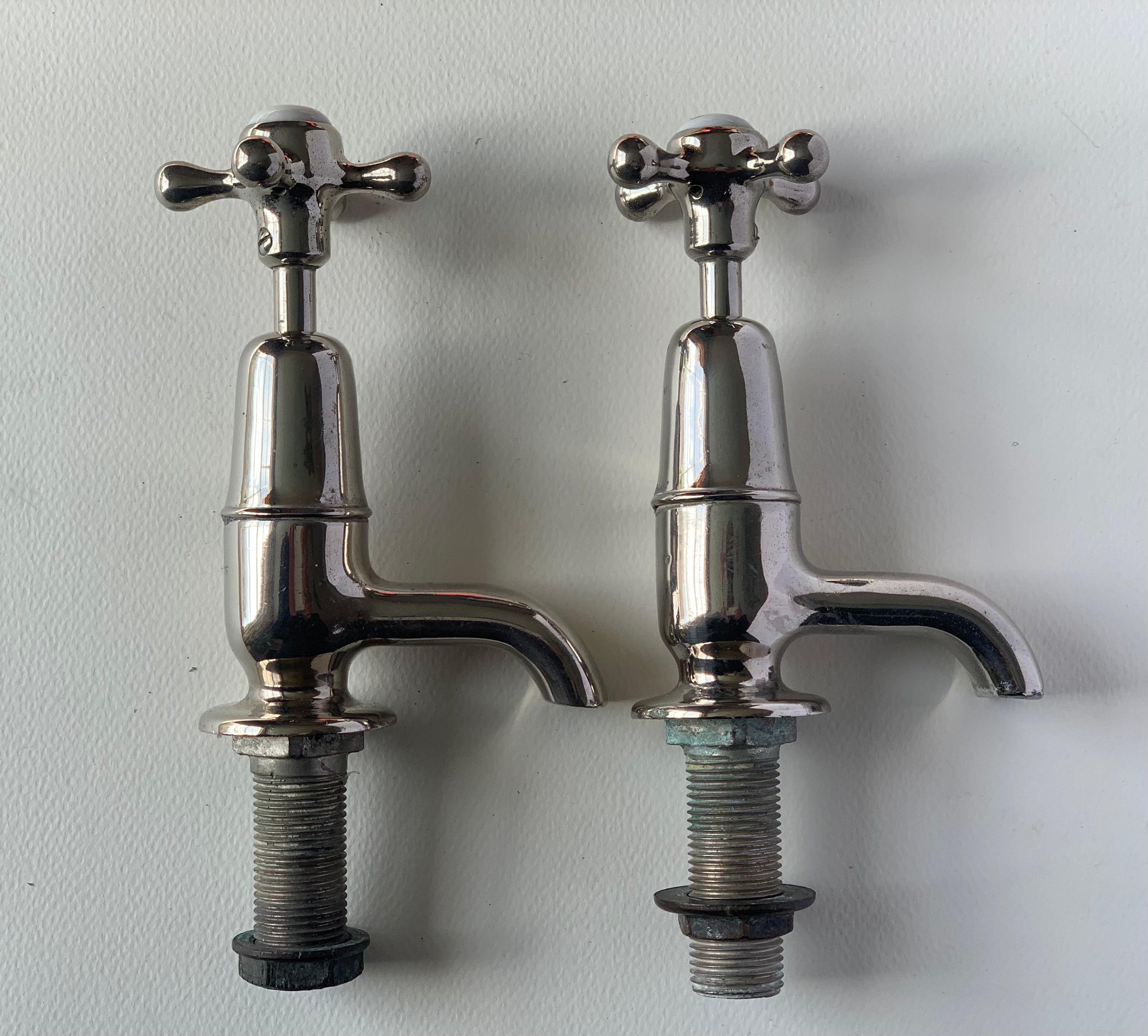 Pair of Antique Basin Taps with owl mark