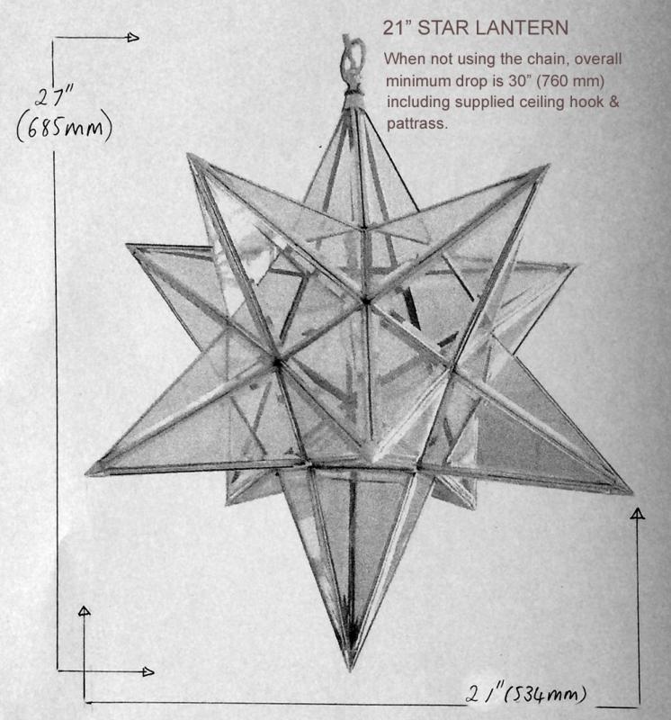 Nickel Star Lantern 21" Bevelled