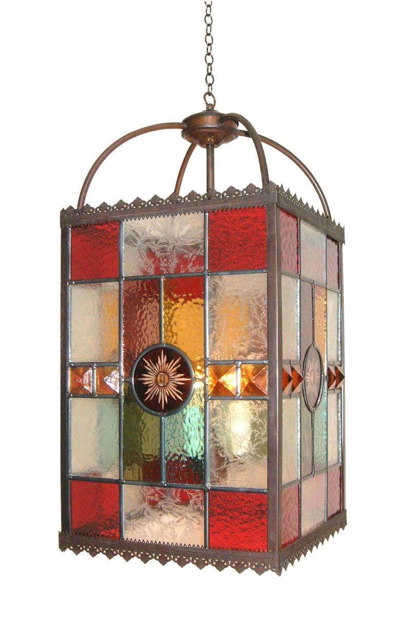 Bespoke Stained Glass Hall Lantern, Large