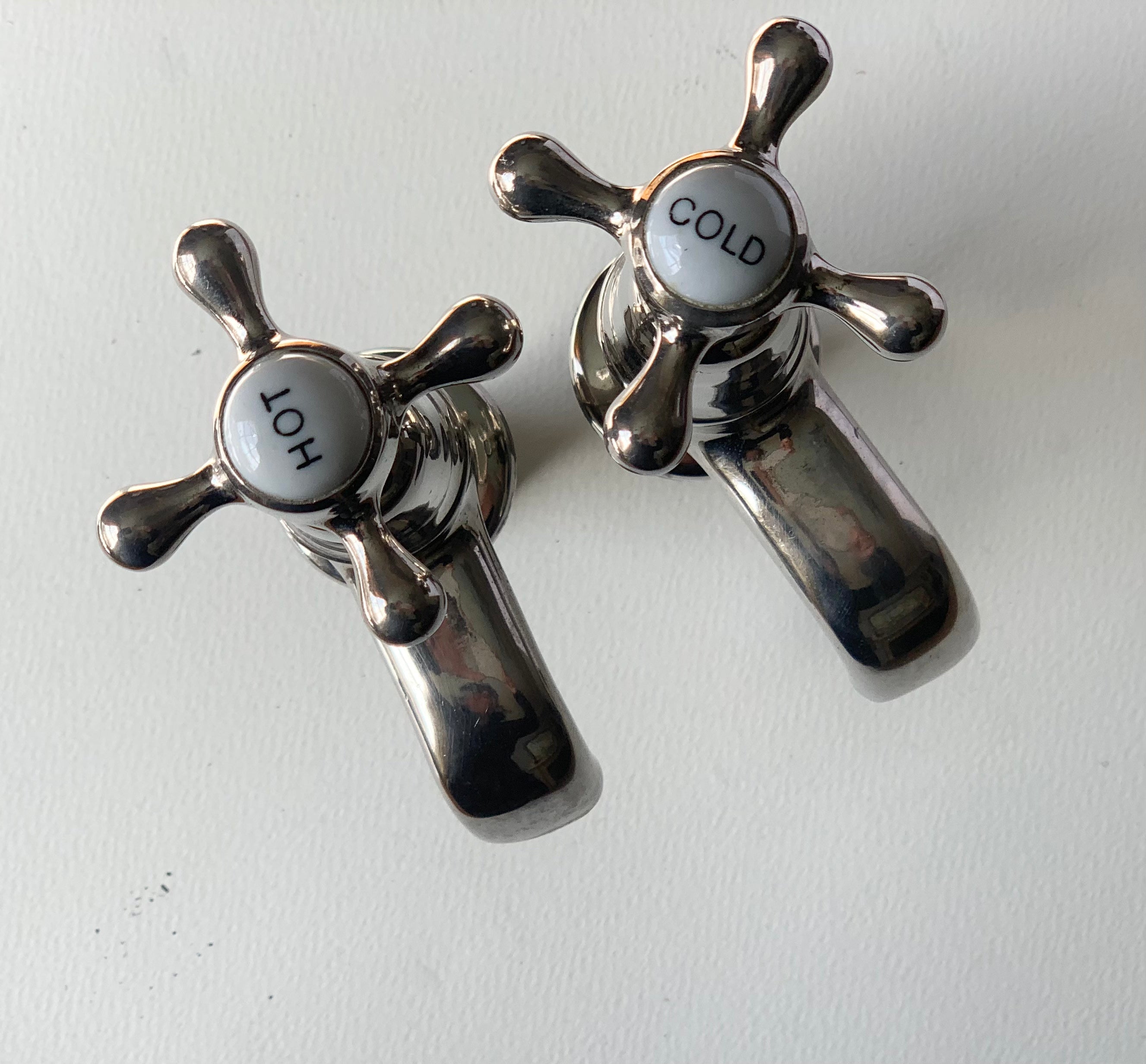 Pair of Antique Basin Taps with owl mark