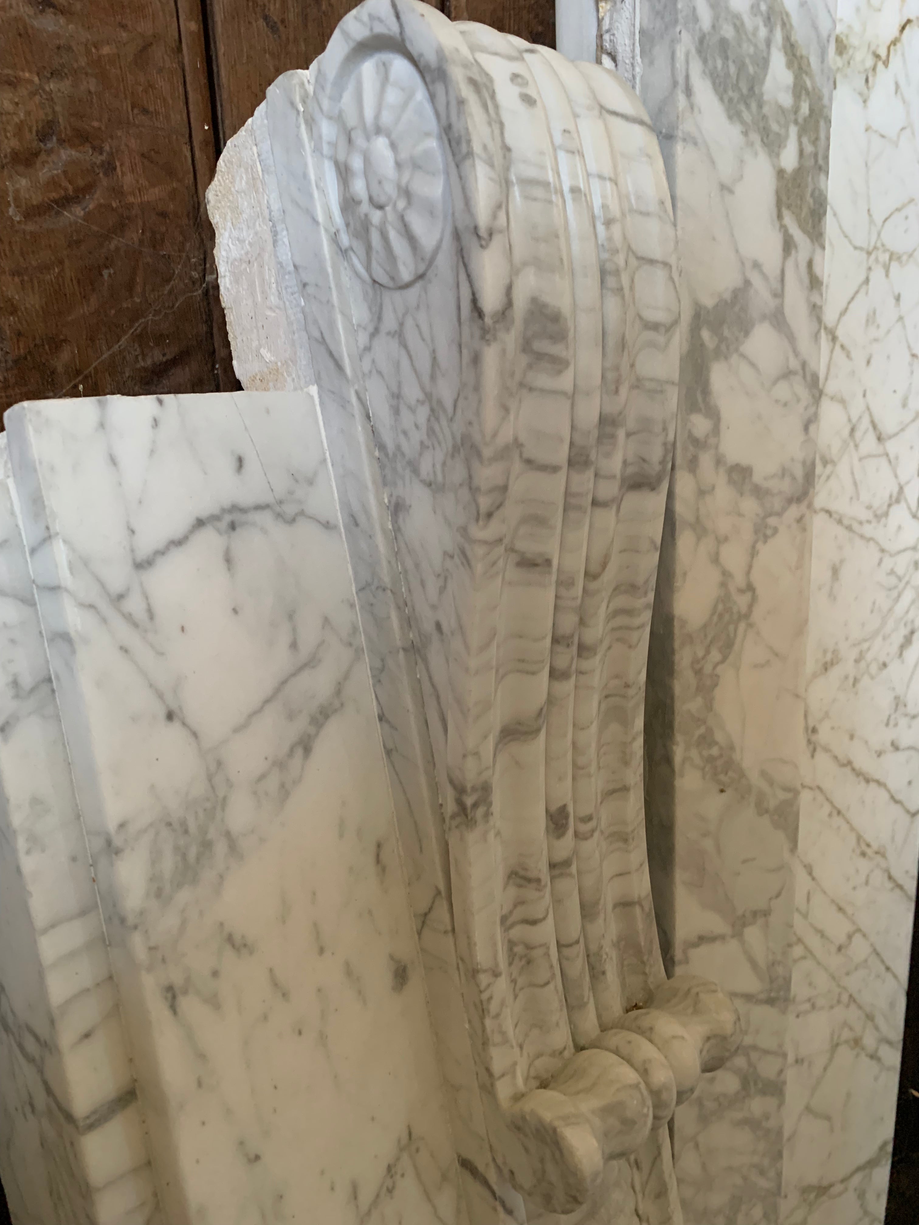 Pencil Vein Statuary Marble Chimneypiece, English Regency
