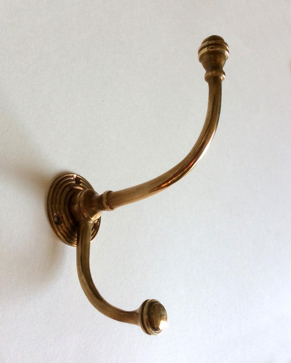 Cafe Double Hook, Aged Brass