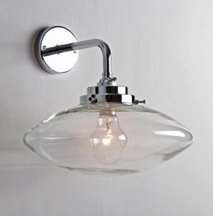 Clear Bubble Wall Light with Deco Fittings, NIckel