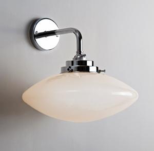Opal Bubble Wall Light with Deco Fittings, NIckel