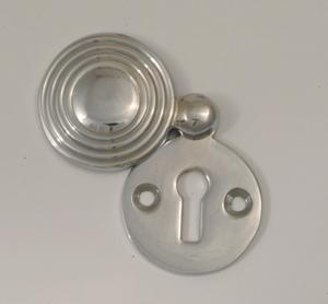 Round Beehive Escutcheon, Chrome, Keyhole Cover