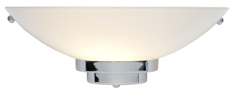 Opal Glass Wall Light with Chrome Deco Fittings