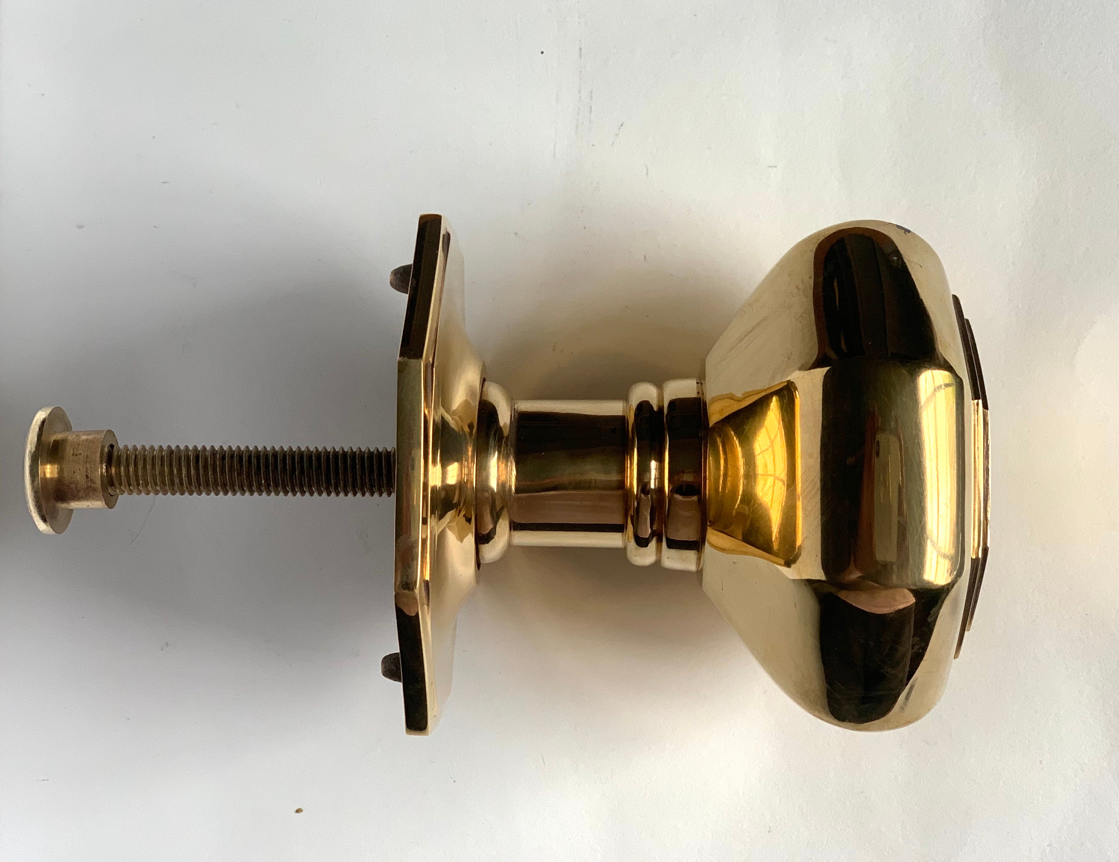 Large Octagonal Brass Centre Pull, 105mm wide.