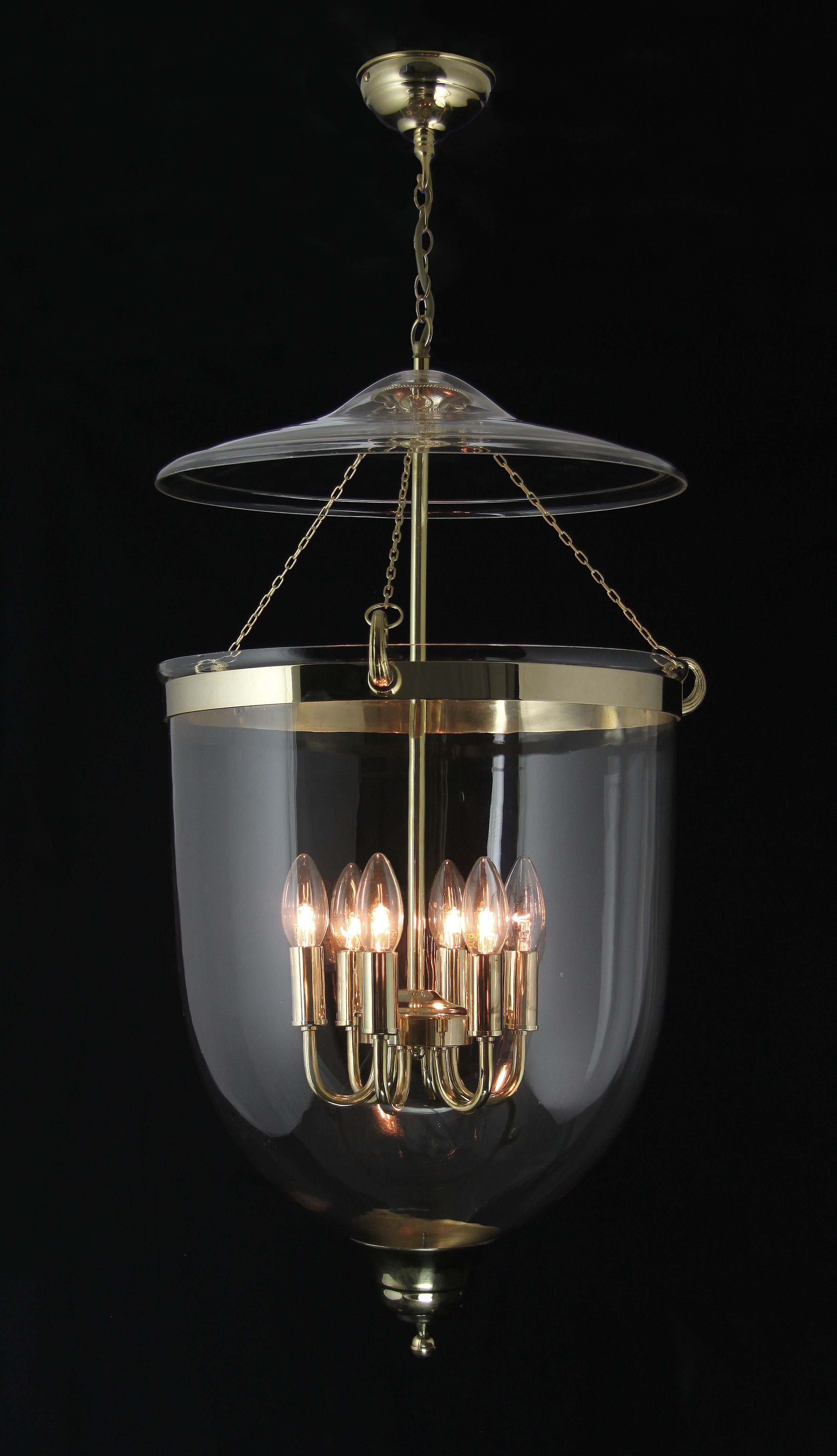 Large Hundi Pendant Lantern, Brass