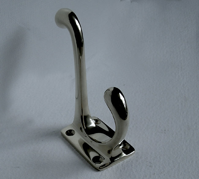 Hat and Coat Hook on rectangular backplate, Chrome