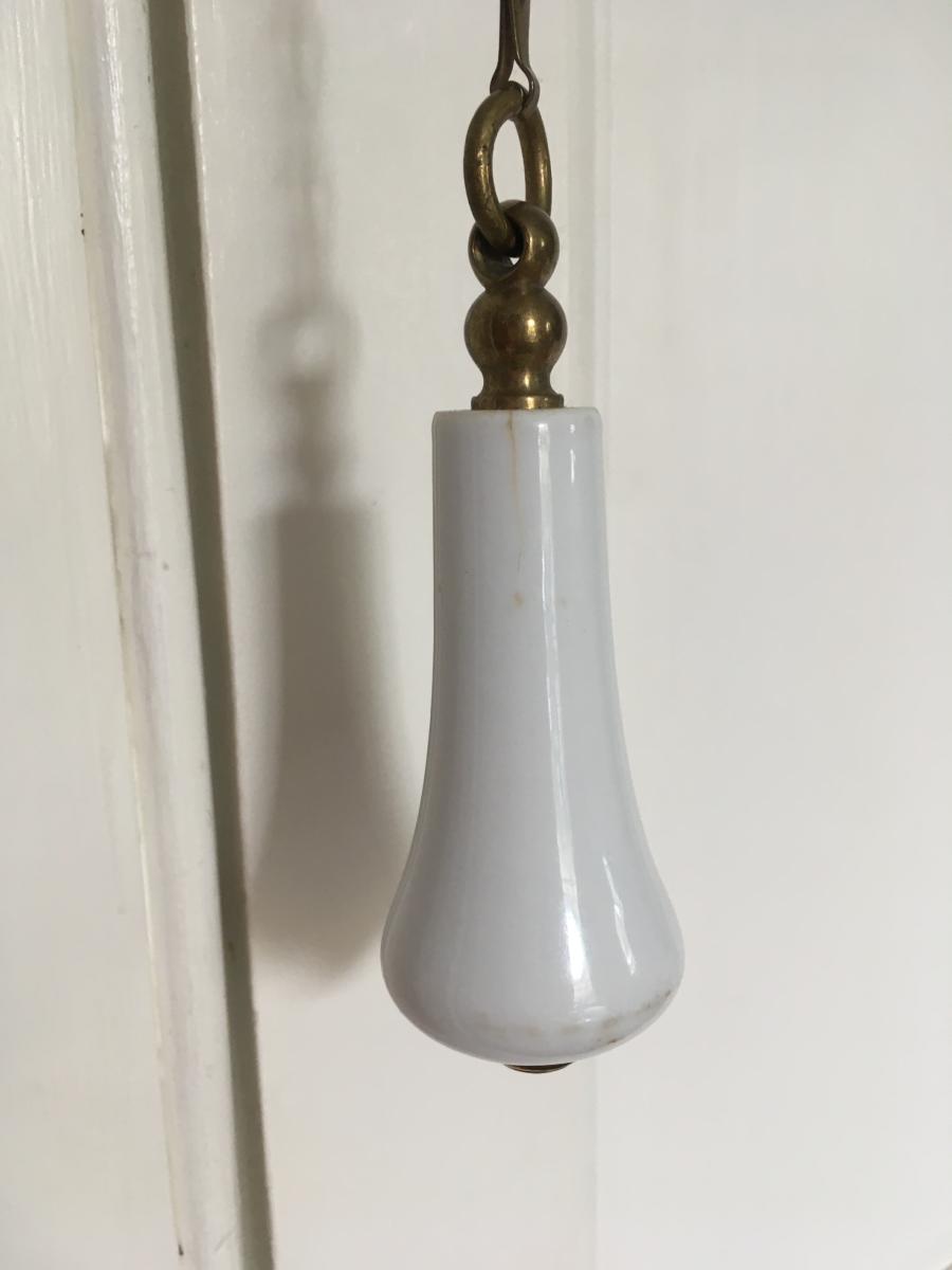 High Level Cistern Pull, white porcelain