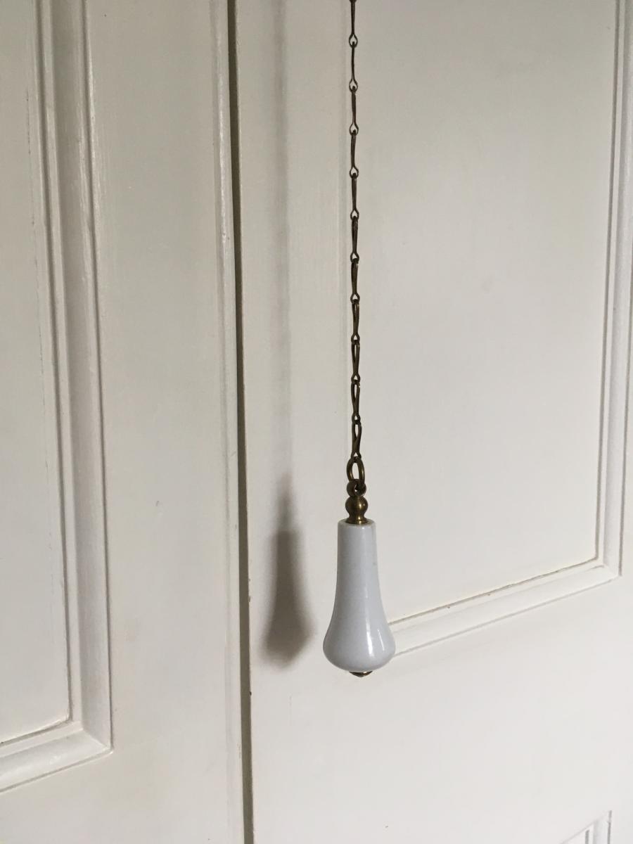 High Level Cistern Pull, white porcelain