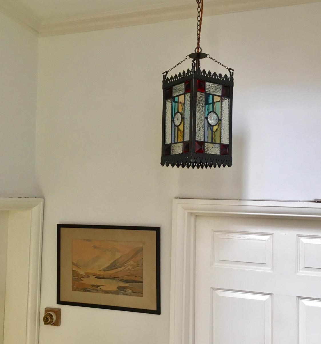 Stained Glass Hall Lantern, Version 2