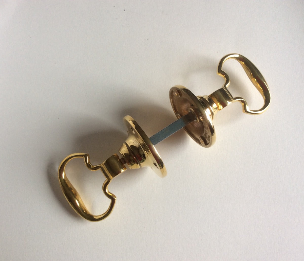Plain Dutch Drop Handles for Mortice Latch, Brass. 60mm PAIR