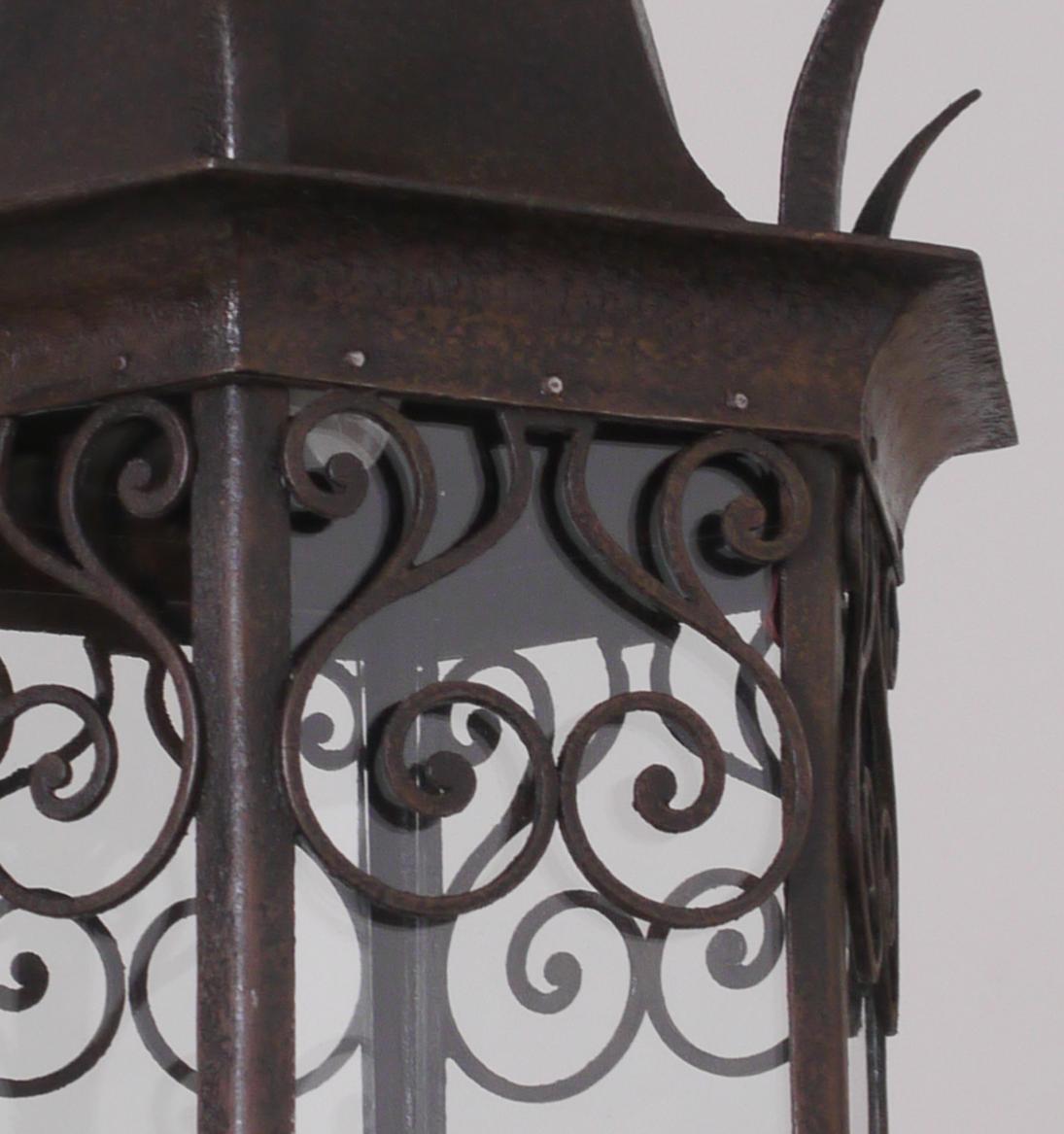 Antique Iron Hexagonal Lantern