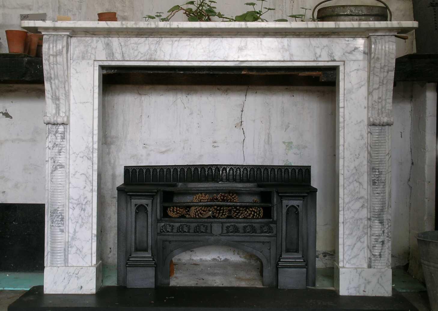 Pencil Vein Statuary Marble Chimneypiece, English Regency