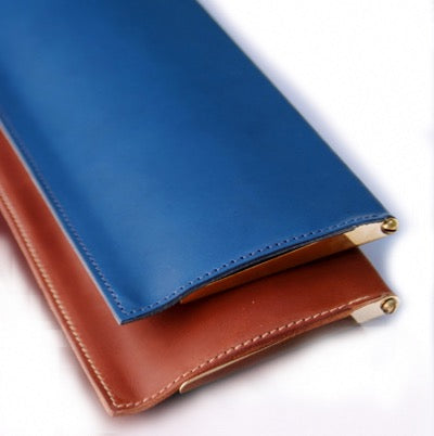 SALE Leather Interior Letter Flap, Mid Blue