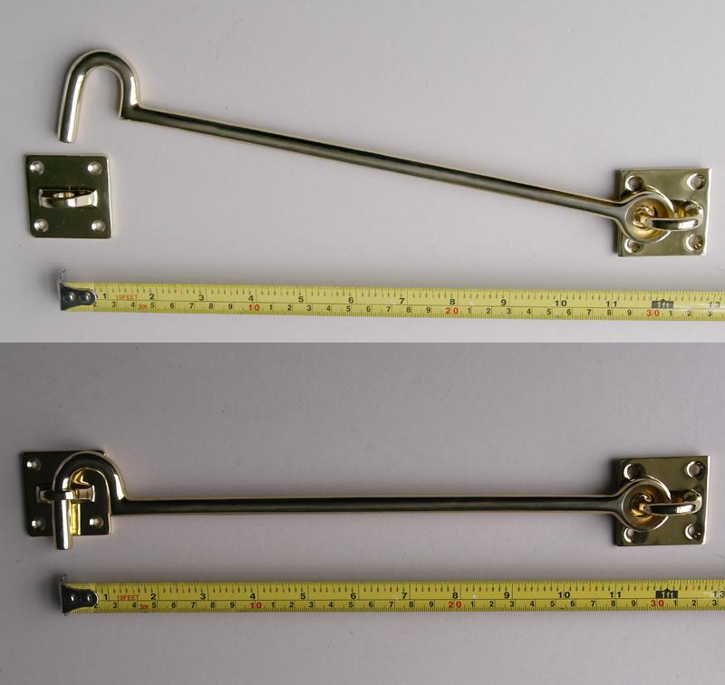 Heavy Cabin Hook, 12", Brass