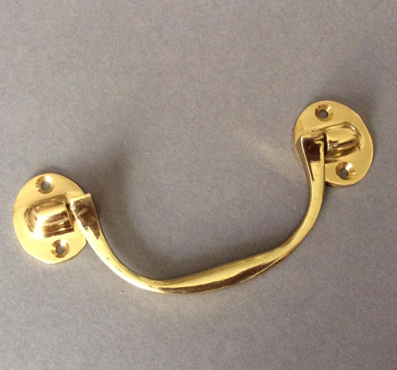 Polished Brass Kitchen Drawer Pull Handle 5.25