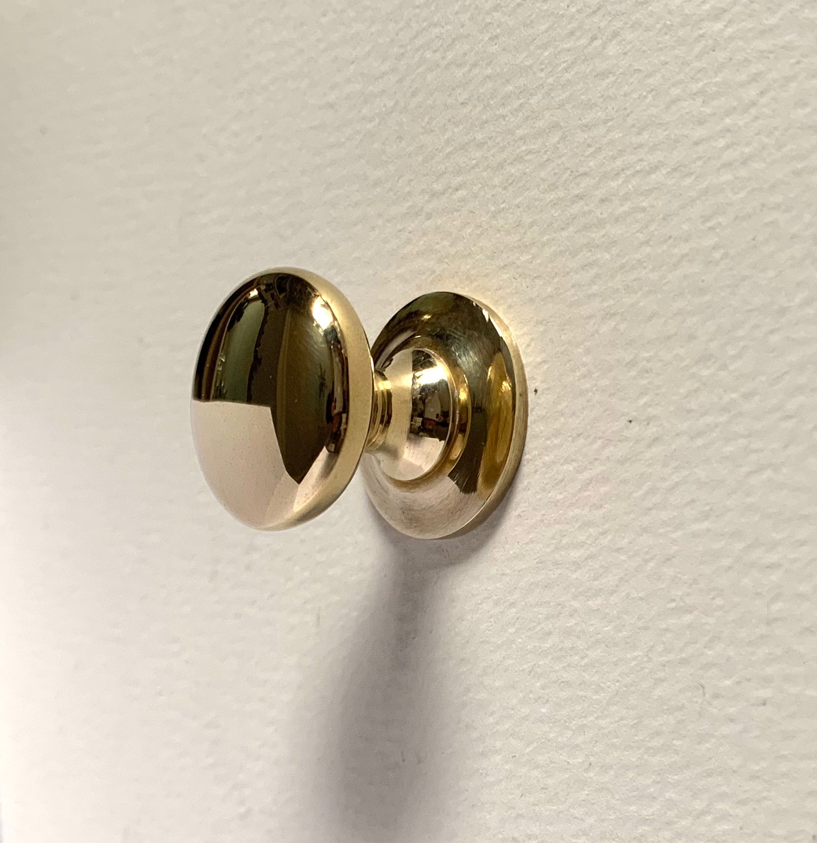 Polished Brass Cupboard Knob with Backplate, 1 