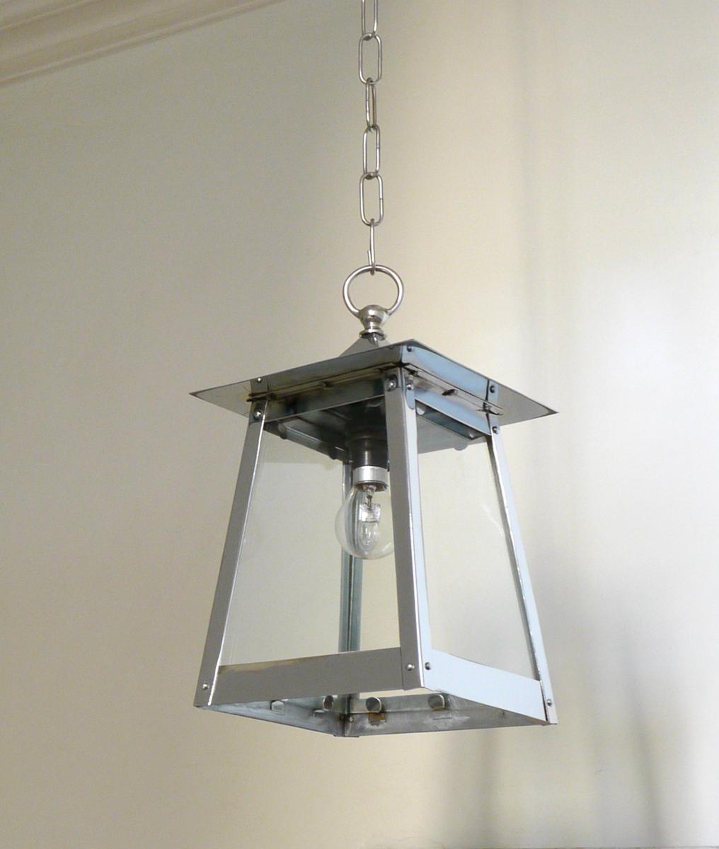 Chrome Pyramid Lantern, Small. SALE ITEM