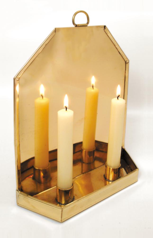 Double Candle Sconce, Brass