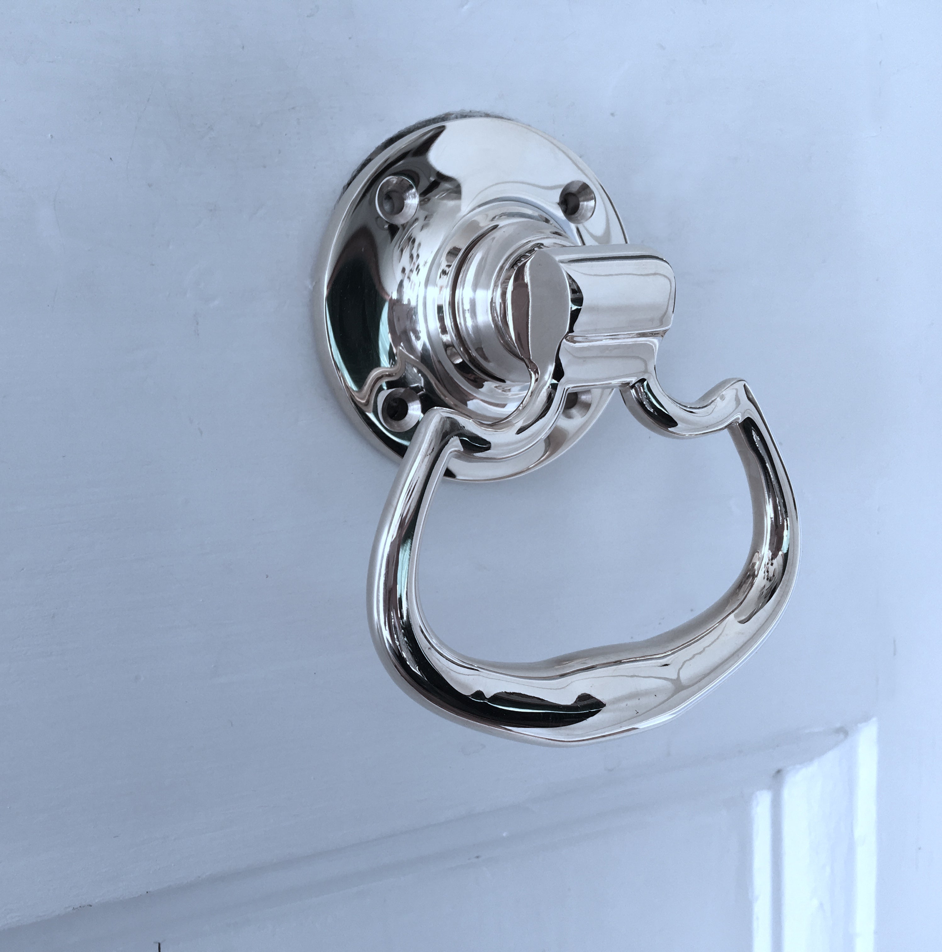 Plain Dutch Drop door handles, for Mortise Latch, Nickel. 60mm