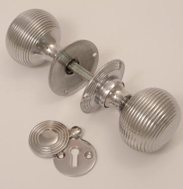 Round Beehive Escutcheon, Chrome, Keyhole Cover