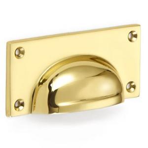 4" Rectangular Heavy Polished Brass Drawer Pull