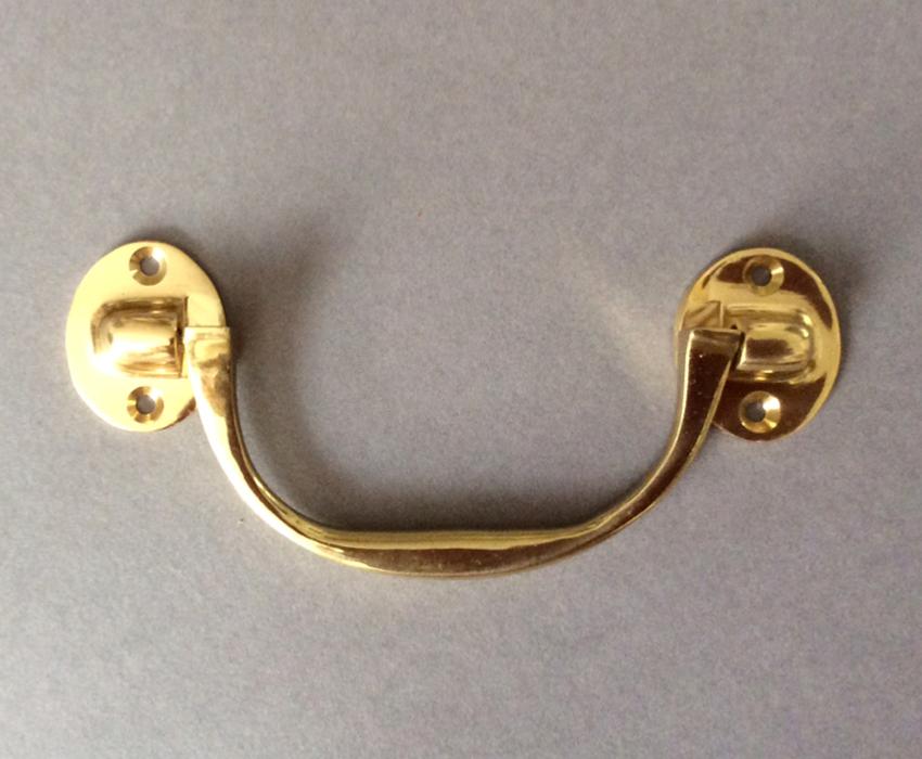Polished Brass Kitchen Drawer Pull Handle 5.75
