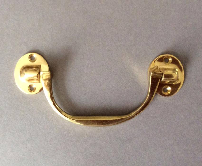 Polished Brass Kitchen Drawer Pull Handle 5.75"