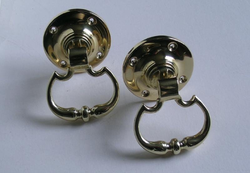 Knopped Dutch Drop Handles for Mortice Latch, Brass, 60mm