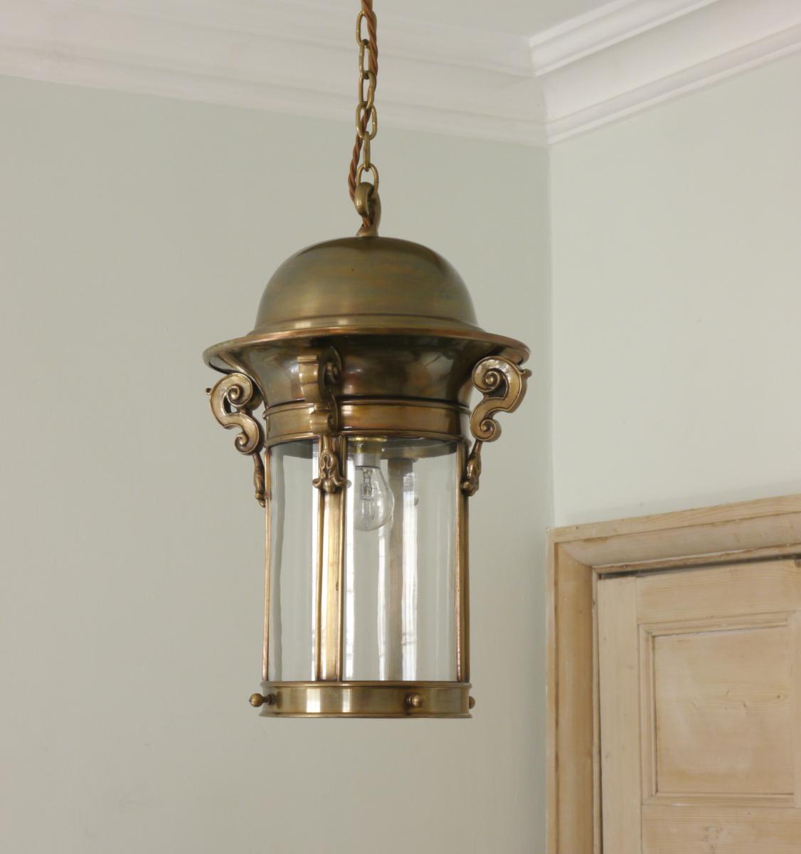 Large Edwardian style Lantern Aged Brass