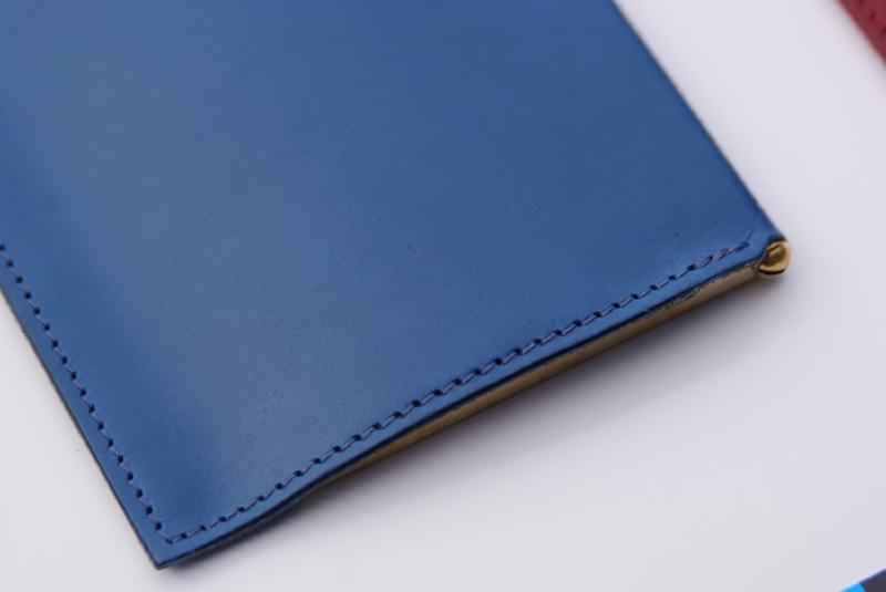 SALE Leather Interior Letter Flap, Mid Blue