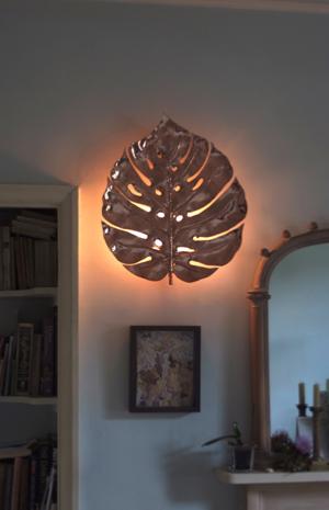 56cm Copper Monstera Leaf, Electrified