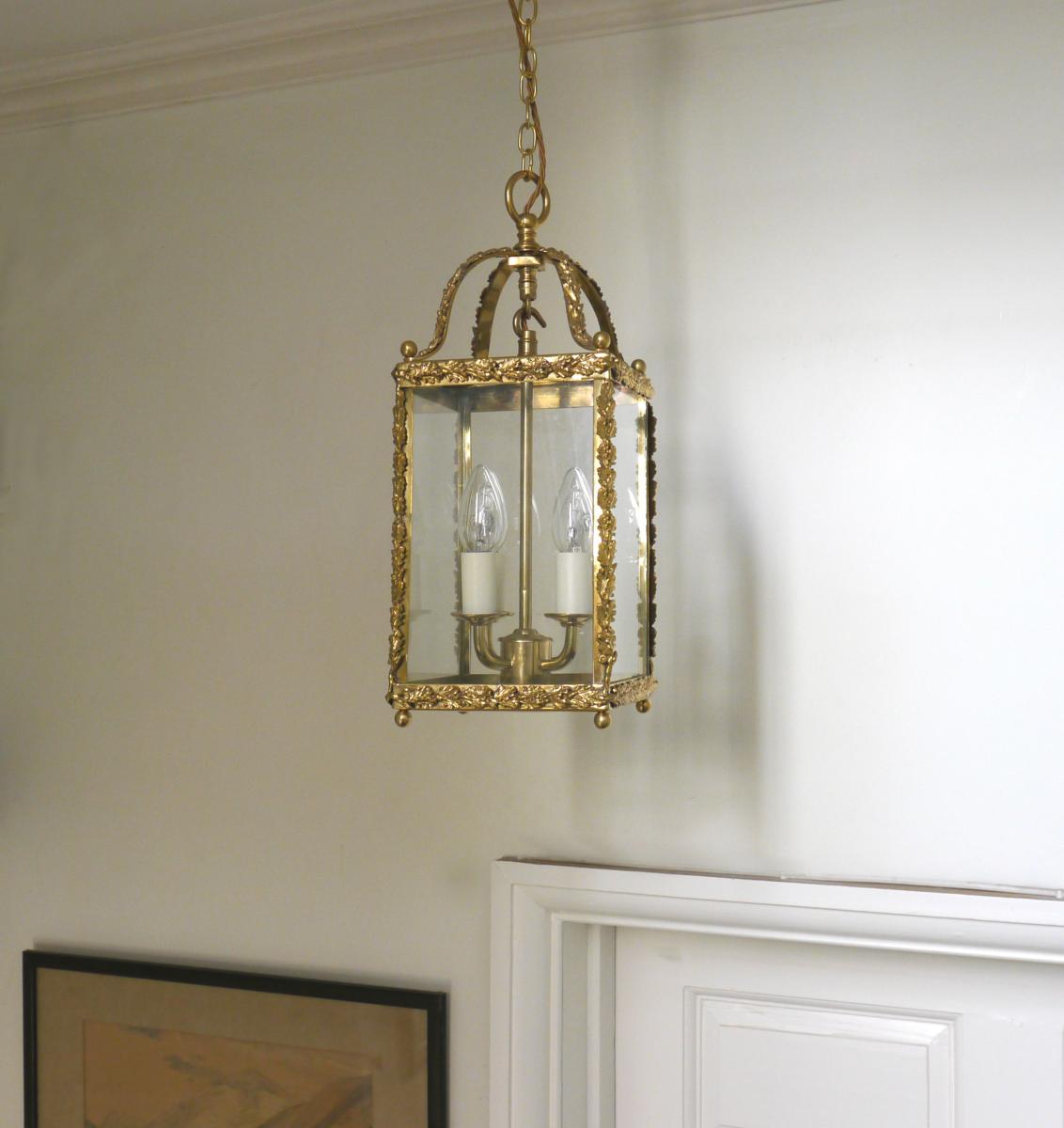 Brass Oakleaf Hall Lantern, small