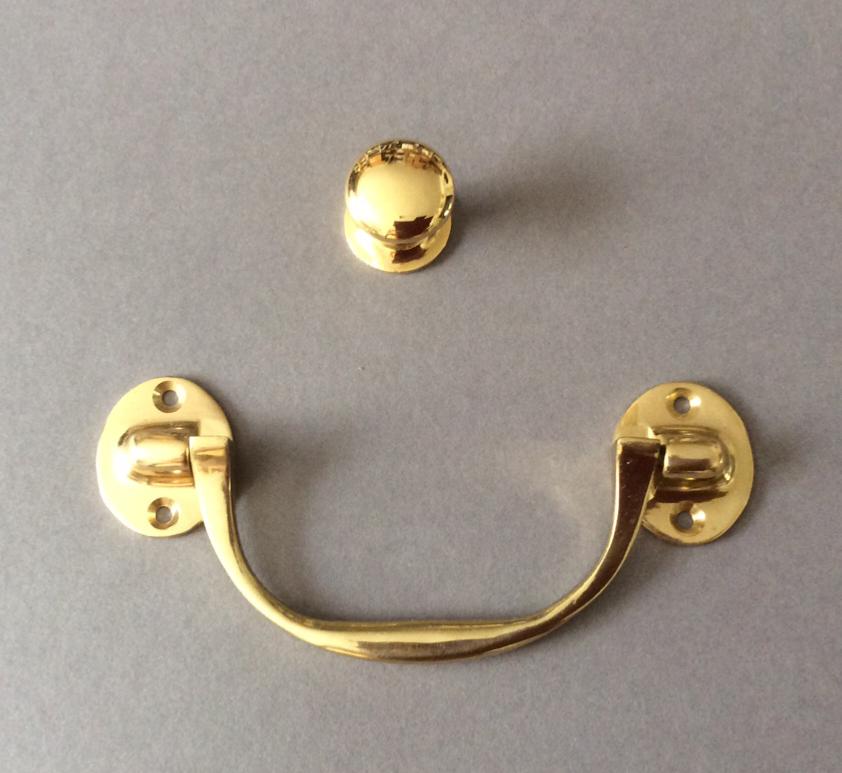 Polished Brass Kitchen Drawer Pull Handle 5.75"