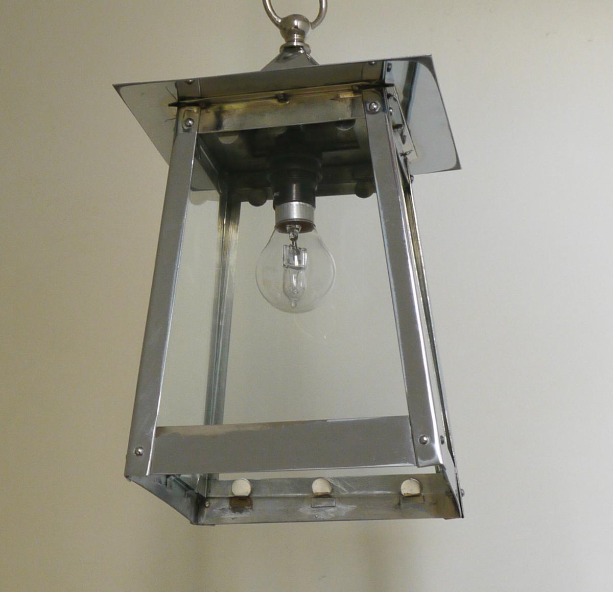 Chrome Pyramid Lantern, Small. SALE ITEM