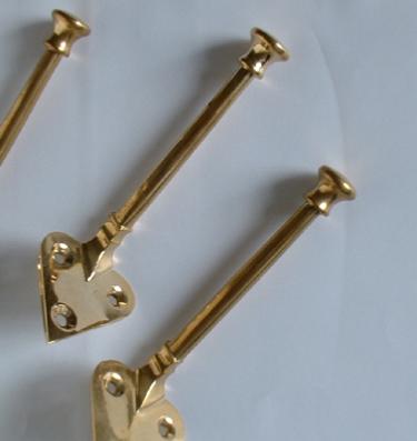 Voysey Pattern Coat hook, Brass