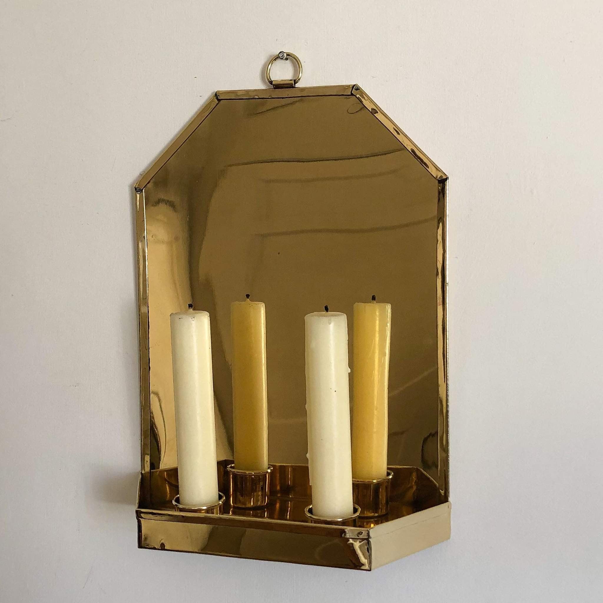 Double Candle Sconce, Brass