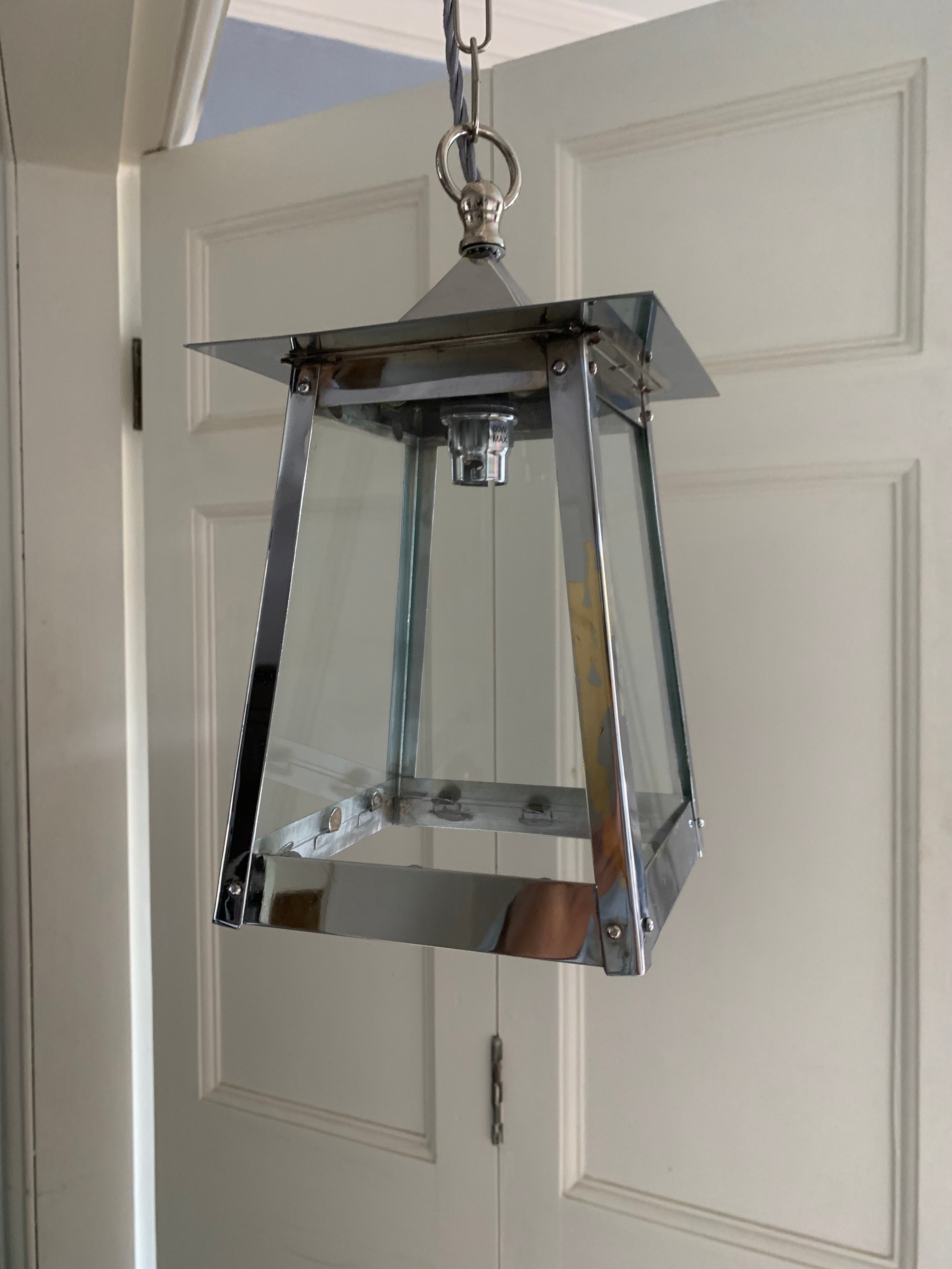 SALE Small pyramid lantern, nickel, slightly imperfect SS 021
