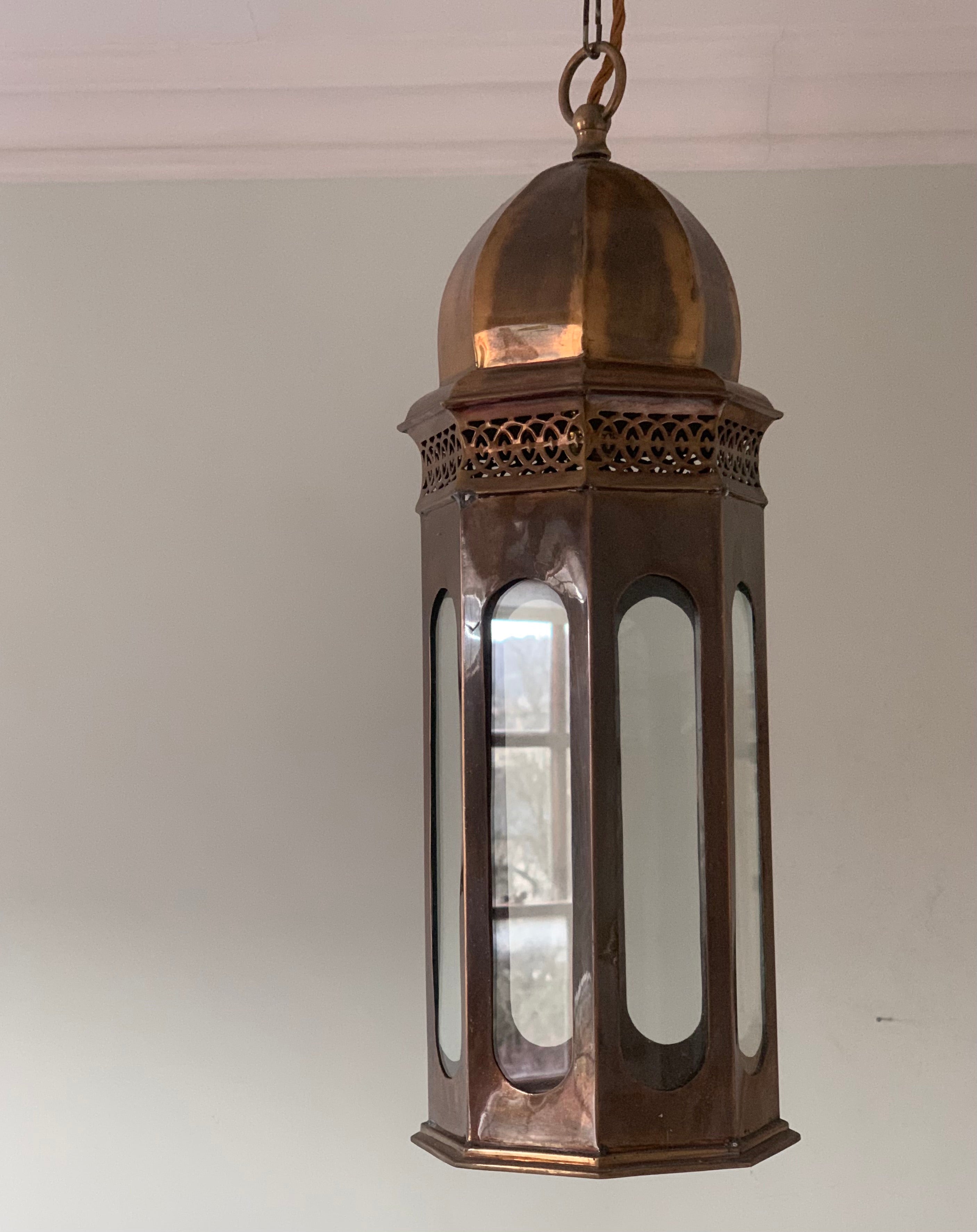 Ottoman Lantern, antiqued brass.