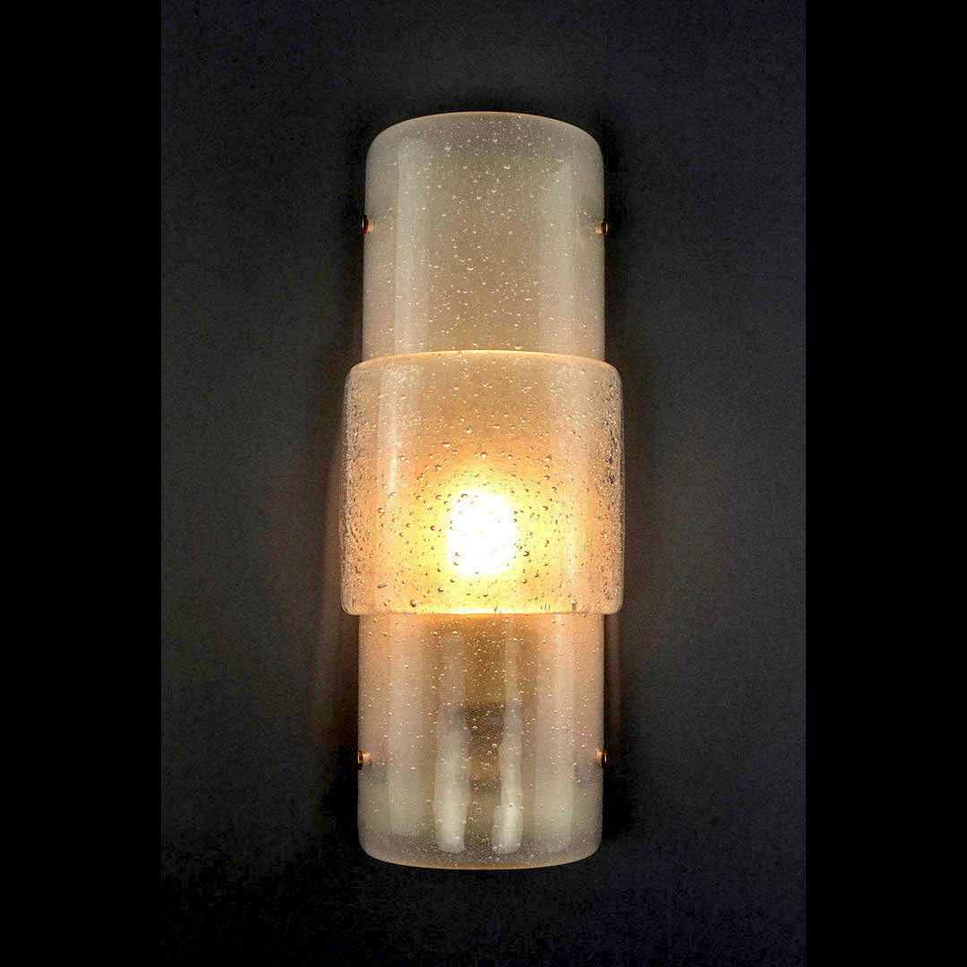 Rollo Wall Light, Seeded Glass