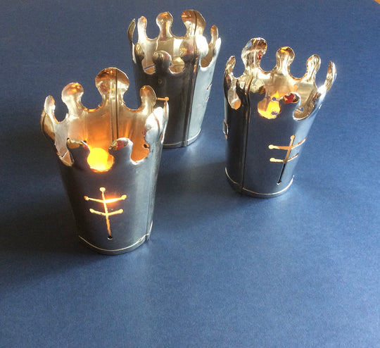 Beckford Shade Nickel, designed for use LED candle, Medium set of 3